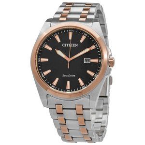 New Citizen Two Tone Men's Black Dial Watch